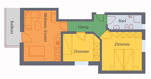 Grundriss Ferienwohnung Löwenzahn